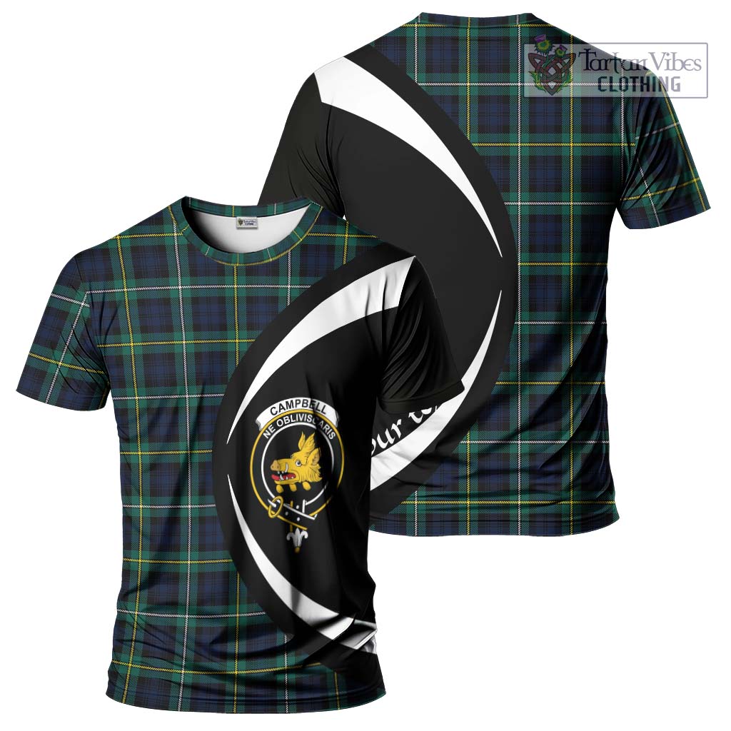 Tartan Vibes Clothing Campbell Argyll Modern #2 Tartan T-Shirt with Family Crest Circle Style