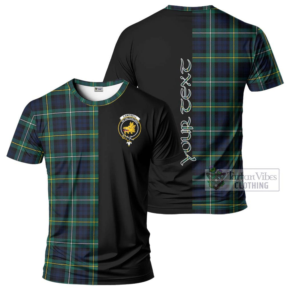 Tartan Vibes Clothing Campbell Argyll Modern #2 Tartan T-Shirt with Family Crest and Half Of Me Style