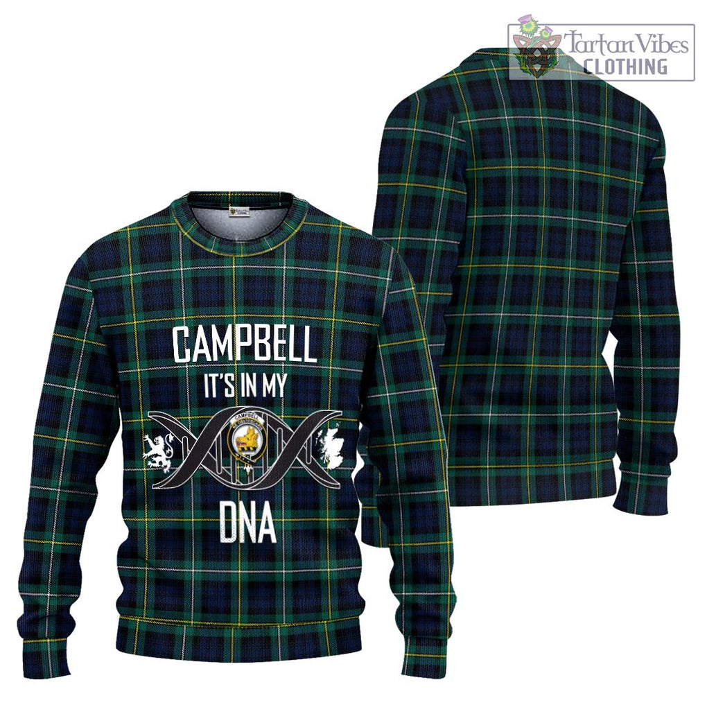 Tartan Vibes Clothing Campbell Argyll Modern #2 Tartan Knitted Sweater with Family Crest DNA In Me Style