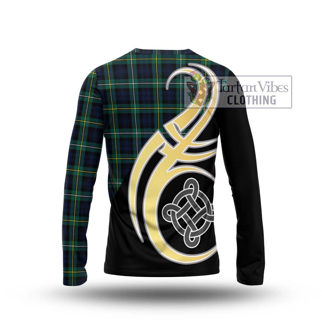 Tartan Vibes Clothing Campbell Argyll Modern #2 Tartan Long Sleeve T-Shirt with Family Crest and Celtic Symbol Style