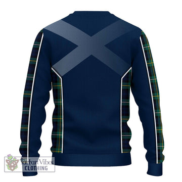 Tartan Vibes Clothing Campbell Argyll Modern #2 Tartan Knitted Sweater with Family Crest and Lion Rampant Vibes Sport Style