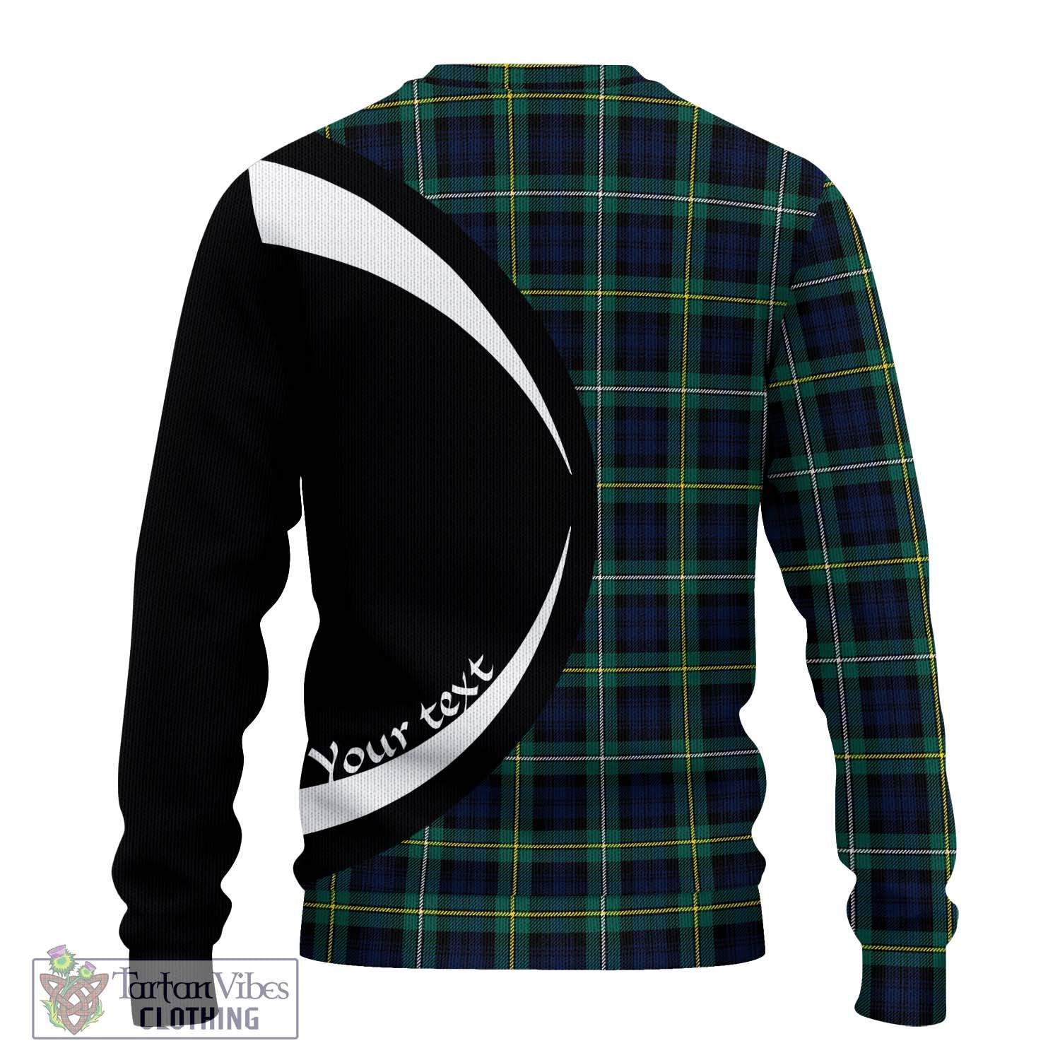 Tartan Vibes Clothing Campbell Argyll Modern #2 Tartan Knitted Sweater with Family Crest Circle Style