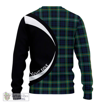Tartan Vibes Clothing Campbell Argyll Modern #2 Tartan Knitted Sweater with Family Crest Circle Style