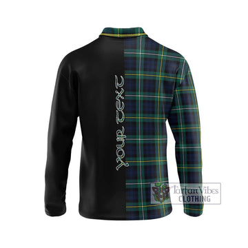 Campbell Argyll Modern #2 Tartan Long Sleeve Polo Shirt with Family Crest and Half Of Me Style
