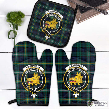 Tartan Vibes Clothing Campbell Argyll Modern #2 Tartan Combo Oven Mitt & Pot-Holder with Family Crest