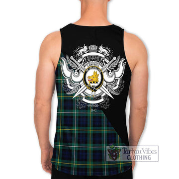 Tartan Vibes Clothing Campbell Argyll Modern #2 Tartan Men's Tank Top with Family Crest and Military Logo Style