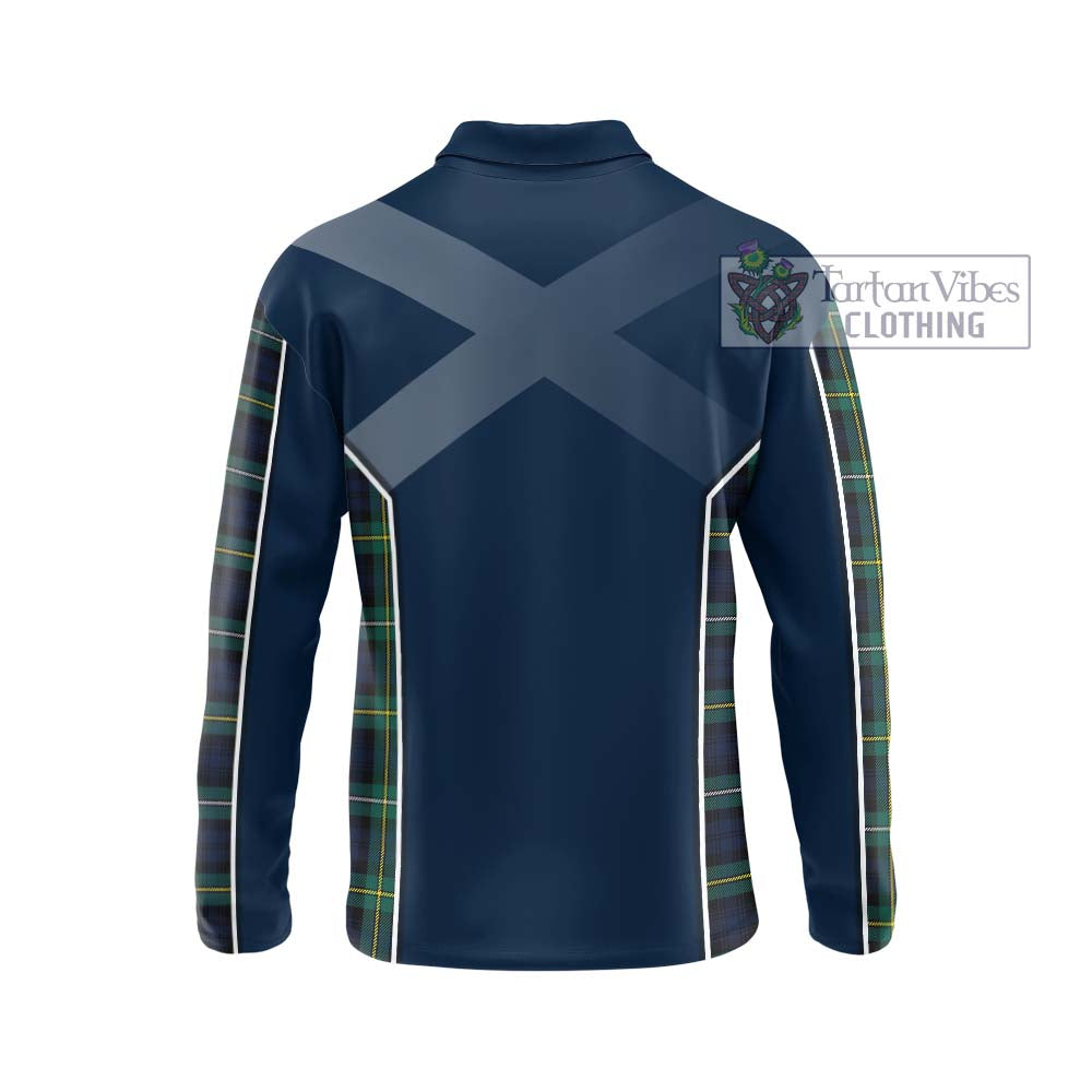 Tartan Vibes Clothing Campbell Argyll Modern #2 Tartan Long Sleeve Polo Shirt with Family Crest and Lion Rampant Vibes Sport Style