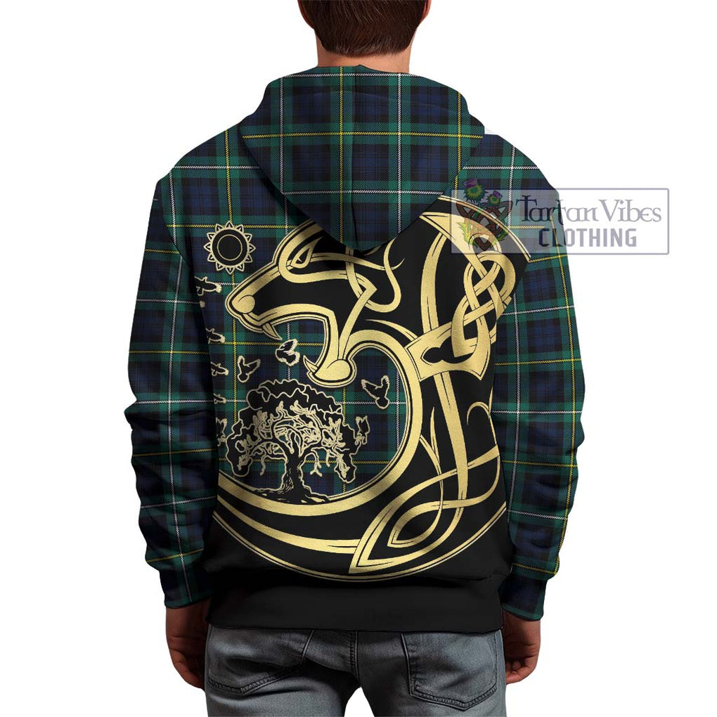 Tartan Vibes Clothing Campbell Argyll Modern #2 Tartan Hoodie with Family Crest Celtic Wolf Style
