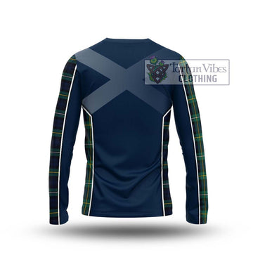 Tartan Vibes Clothing Campbell Argyll Modern #2 Tartan Long Sleeve T-Shirt with Family Crest and Lion Rampant Vibes Sport Style