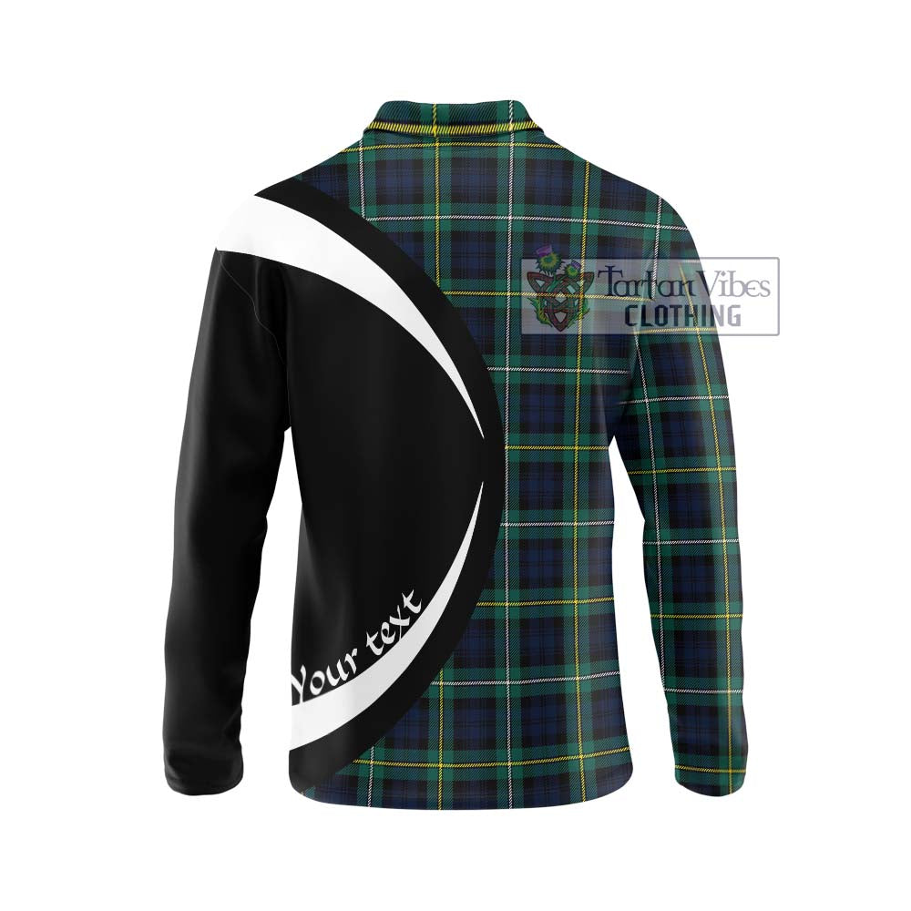 Tartan Vibes Clothing Campbell Argyll Modern #2 Tartan Long Sleeve Polo Shirt with Family Crest Circle Style
