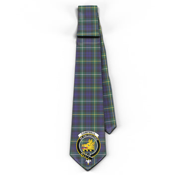 Campbell Argyll Modern Tartan Classic Necktie with Family Crest