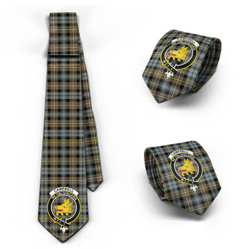 Campbell Argyll Weathered Tartan Classic Necktie with Family Crest