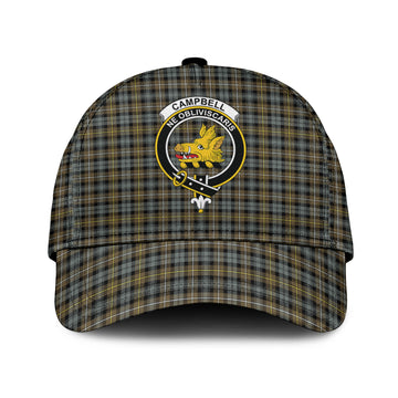 Campbell Argyll Weathered Tartan Classic Cap with Family Crest