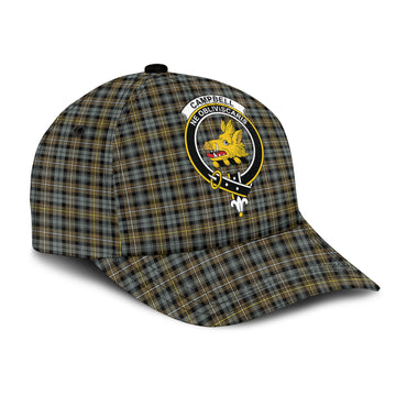 Campbell Argyll Weathered Tartan Classic Cap with Family Crest
