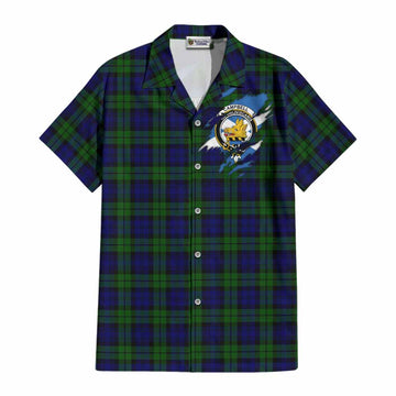 Campbell Clan Crest In Me Tartan Cotton Hawaiian Shirt Scotland Flag Style