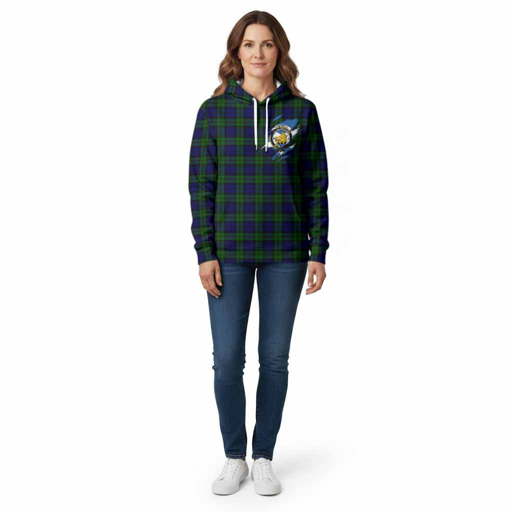 Campbell Clan Crest In Me Tartan Cotton Hoodie Scotland Flag Style