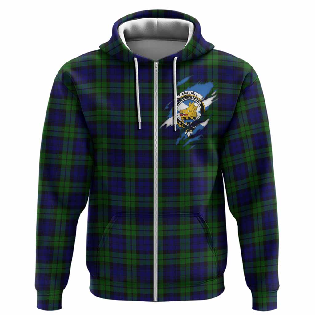 Campbell Clan Crest In Me Tartan Hoodie Scotland Flag Style