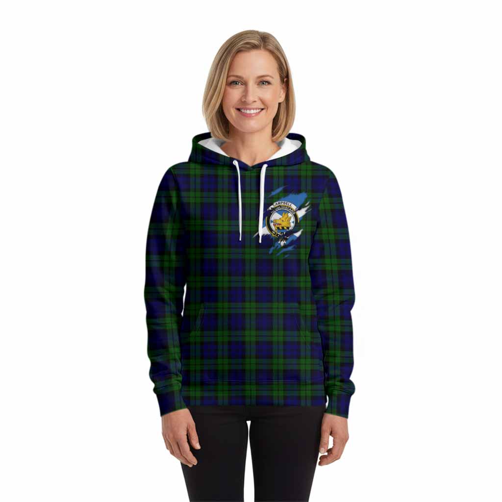 Campbell Clan Crest In Me Tartan Hoodie Scotland Flag Style