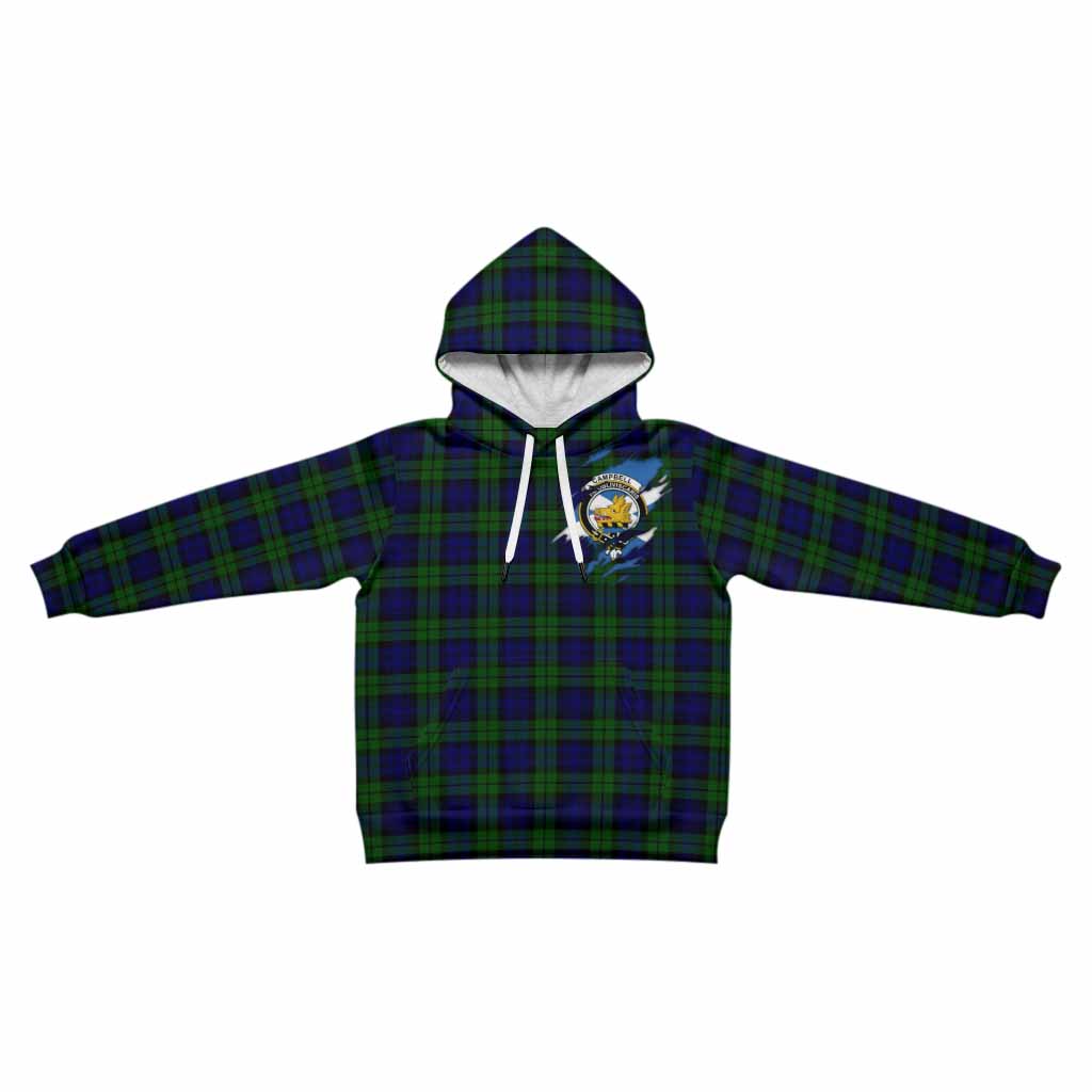 Campbell Clan Crest In Me Tartan Kid Hoodie Scotland Flag Style