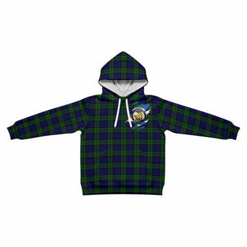 Campbell Clan Crest In Me Tartan Kid Hoodie Scotland Flag Style