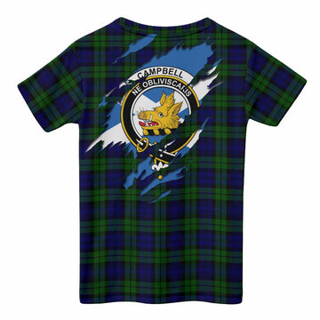 Campbell Clan Crest In Me Tartan Kid T-shirt Scotland Flag Style