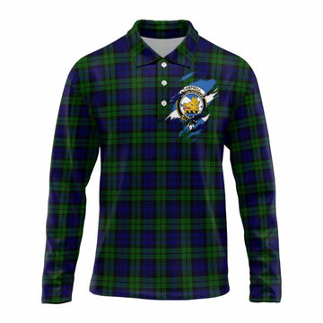 Campbell Clan Crest In Me Tartan Long Sleeve Polo Shirt Scotland Flag Style