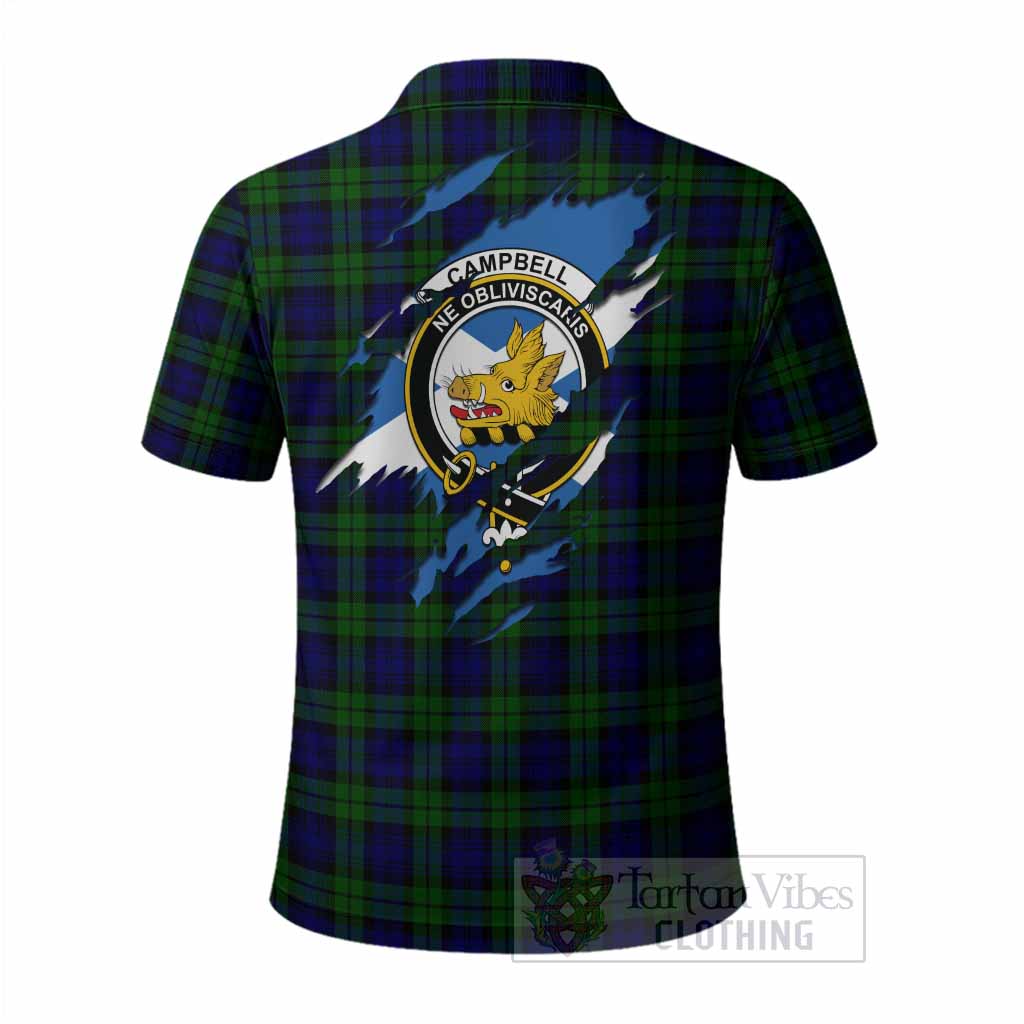 Campbell Clan Crest In Me Tartan Polo Shirt Scotland Flag Style