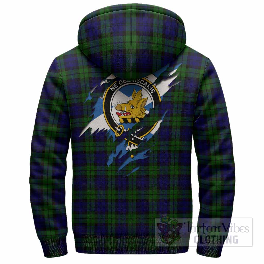 Campbell Clan Crest In Me Tartan Sherpa Hoodie Scotland Flag Style