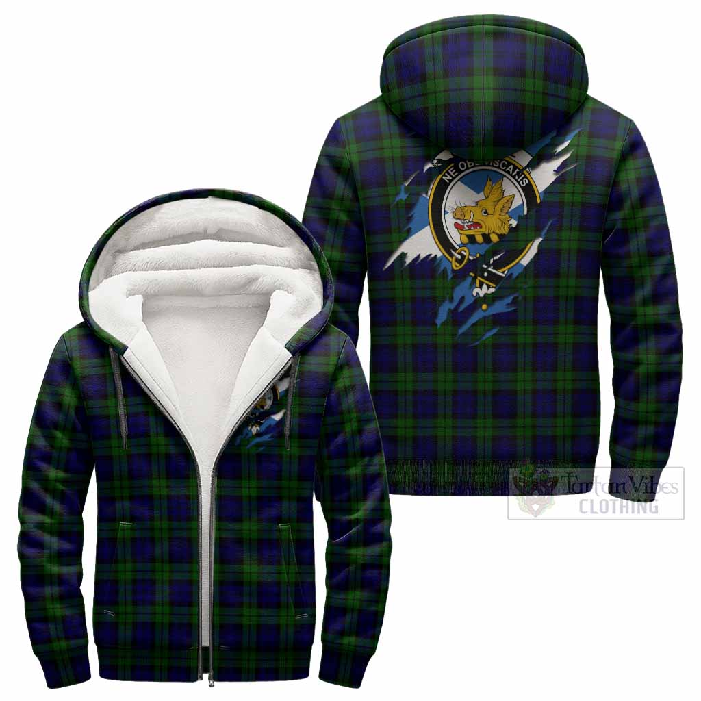 Campbell Clan Crest In Me Tartan Sherpa Hoodie Scotland Flag Style