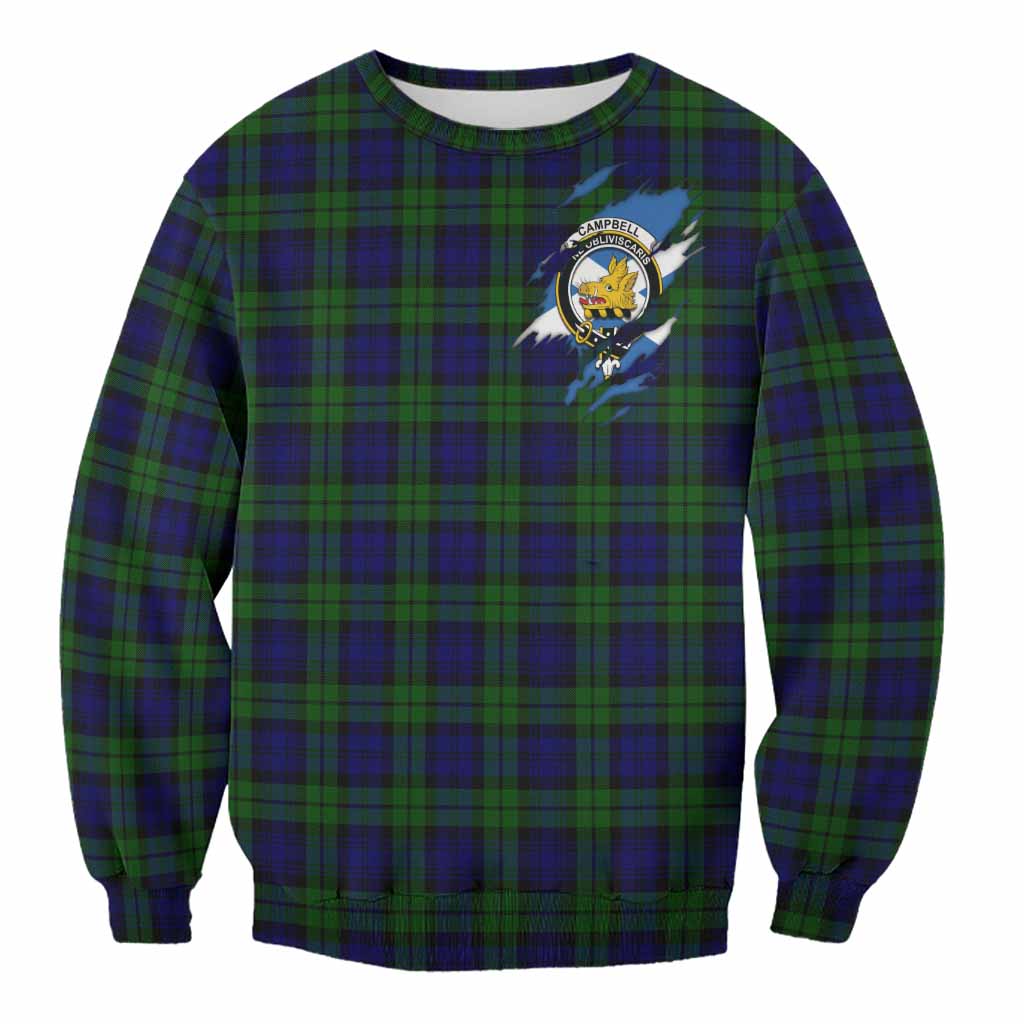Campbell Clan Crest In Me Tartan Sweatshirt Scotland Flag Style