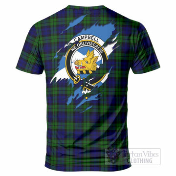 Campbell Clan Crest In Me Tartan T-Shirt Scotland Flag Style