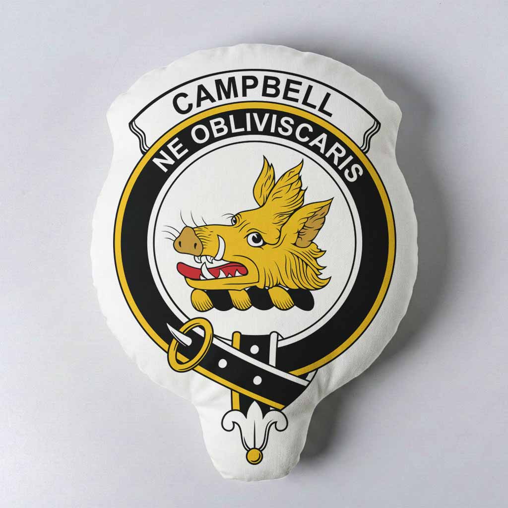 Campbell Clan Crest Shaped Throw Pillow, Scottish Clan Badge Decorative Pillow