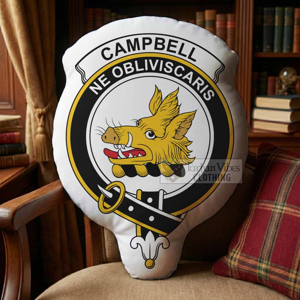 Campbell Clan Crest Shaped Throw Pillow, Scottish Clan Badge Decorative Pillow