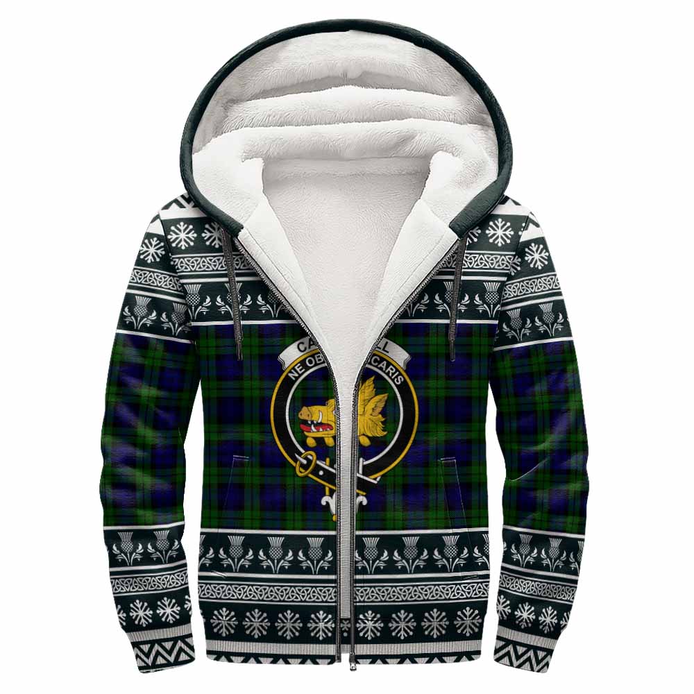 Campbell Clan Tartan Christmas Fleece Hoodie with Family Crest - Tartan Vibes Clothing