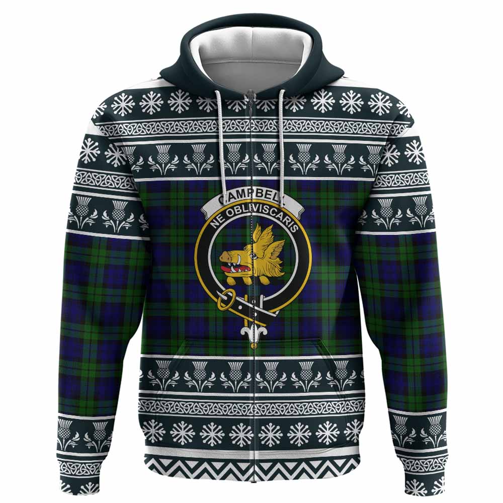 Campbell Clan Tartan Christmas Hoodie with Family Crest - Tartan Vibes Clothing