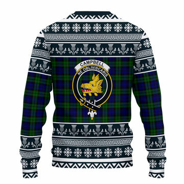 Campbell Clan Tartan Christmas Ugly Sweater with Family Crest