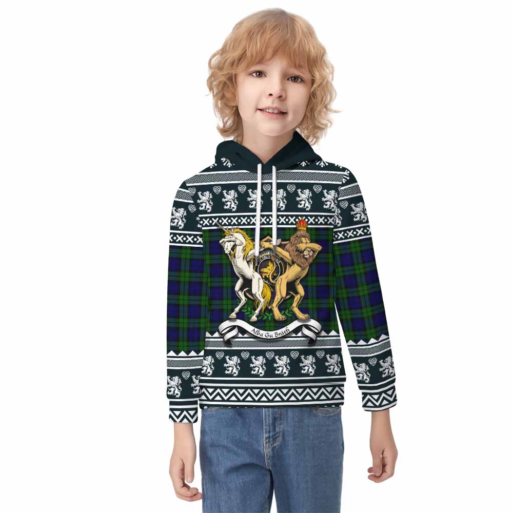 Campbell Clan Tartan Crest Christmas Kid Hoodie Coat of Arms Funny Style - Tartan Vibes Clothing