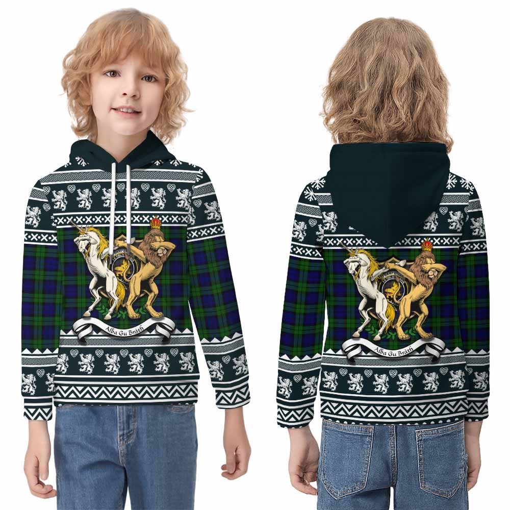 Campbell Clan Tartan Crest Christmas Kid Hoodie Coat of Arms Funny Style - Tartan Vibes Clothing