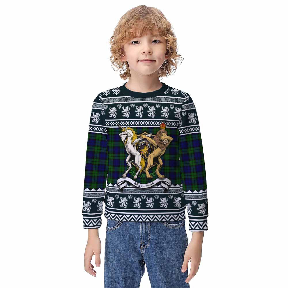 Campbell Clan Tartan Crest Christmas Kid Ugly Sweatshirt Coat of Arms Funny Style - Tartan Vibes Clothing