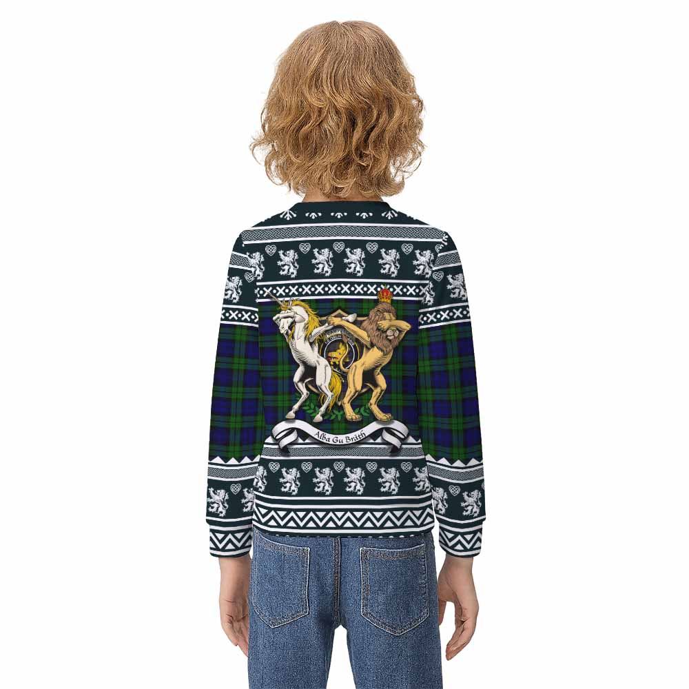 Campbell Clan Tartan Crest Christmas Kid Ugly Sweatshirt Coat of Arms Funny Style - Tartan Vibes Clothing