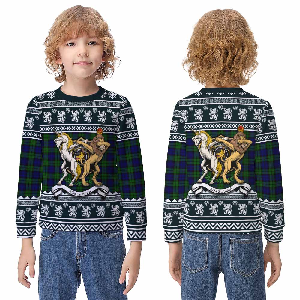 Campbell Clan Tartan Crest Christmas Kid Ugly Sweatshirt Coat of Arms Funny Style - Tartan Vibes Clothing