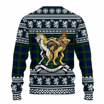 Campbell Clan Tartan Crest Christmas Ugly Sweater Coat of Arms Funny Style