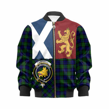 Campbell Crest Tartan Kid Bomber Jacket with Lion Rampant Saltire Style