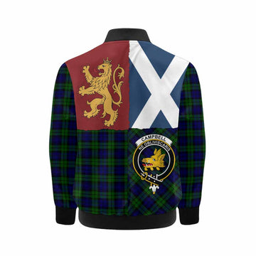 Campbell Crest Tartan Kid Bomber Jacket with Lion Rampant Saltire Style