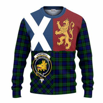 Campbell Crest Tartan Knitted Sweater with Lion Rampant Saltire Style