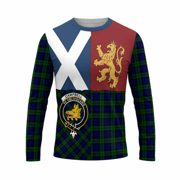 Campbell Crest Tartan Long Sleeve T-Shirt with Lion Rampant Saltire Style