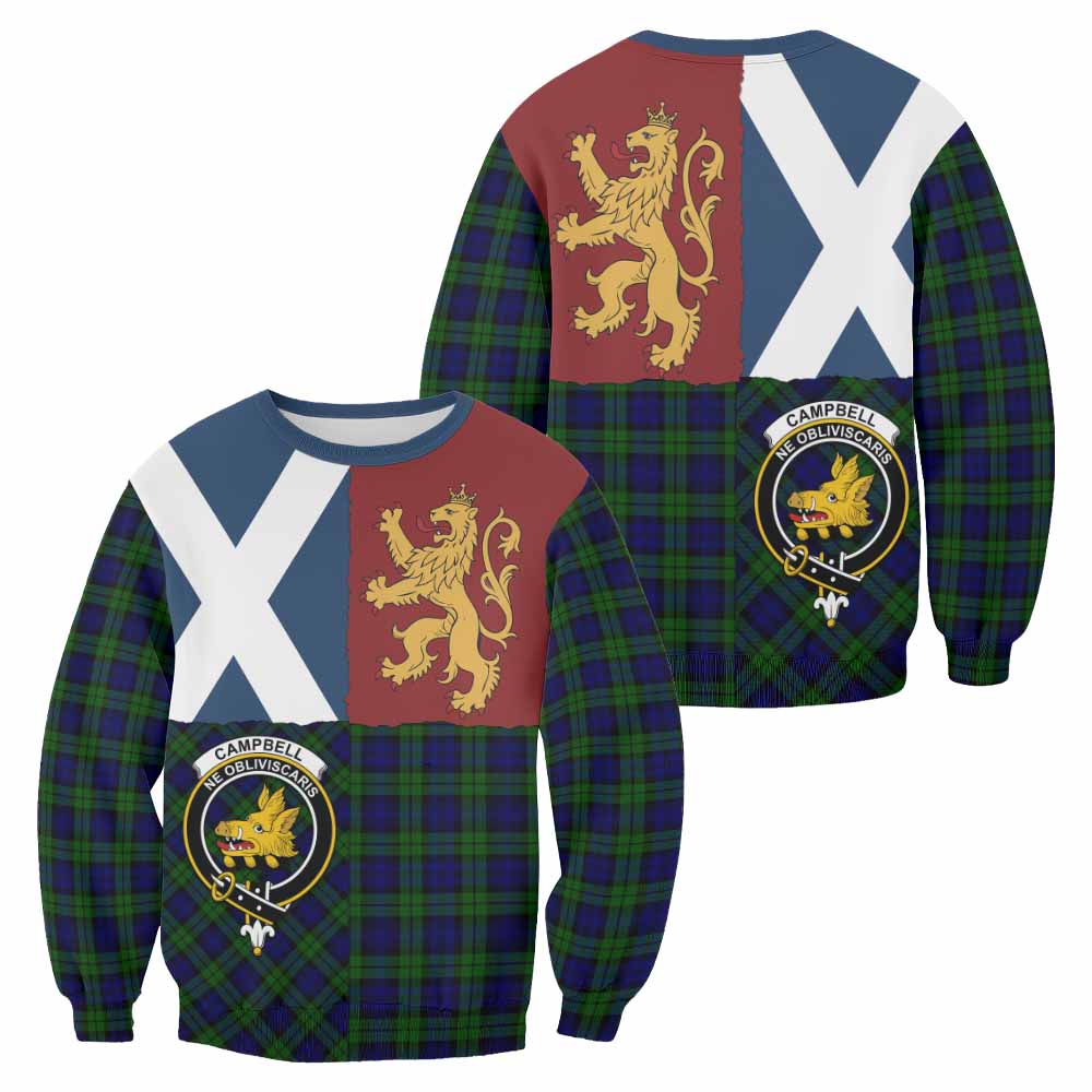 Campbell Crest Tartan Sweatshirt with Lion Rampant Saltire Style