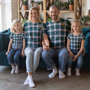 Campbell Dress Tartan T-Shirt with Family Crest