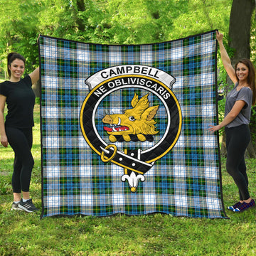 Campbell Dress Tartan Quilt with Family Crest
