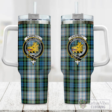 Campbell Dress Tartan and Family Crest Tumbler with Handle
